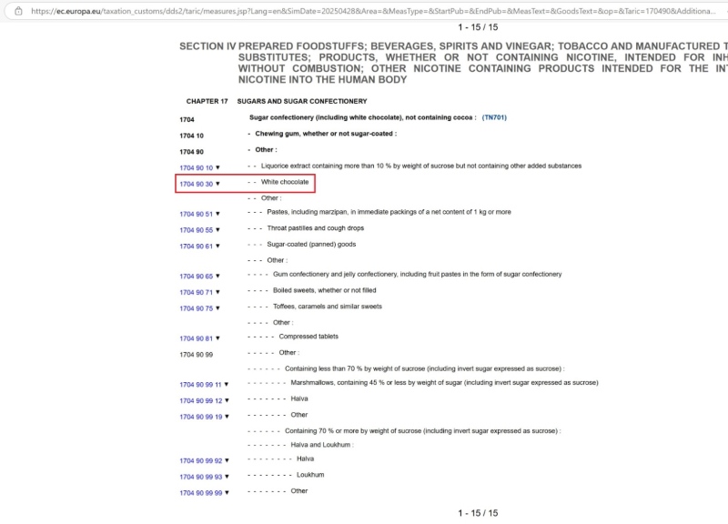 歐盟HS CODE及進口稅率查詢方法步驟四